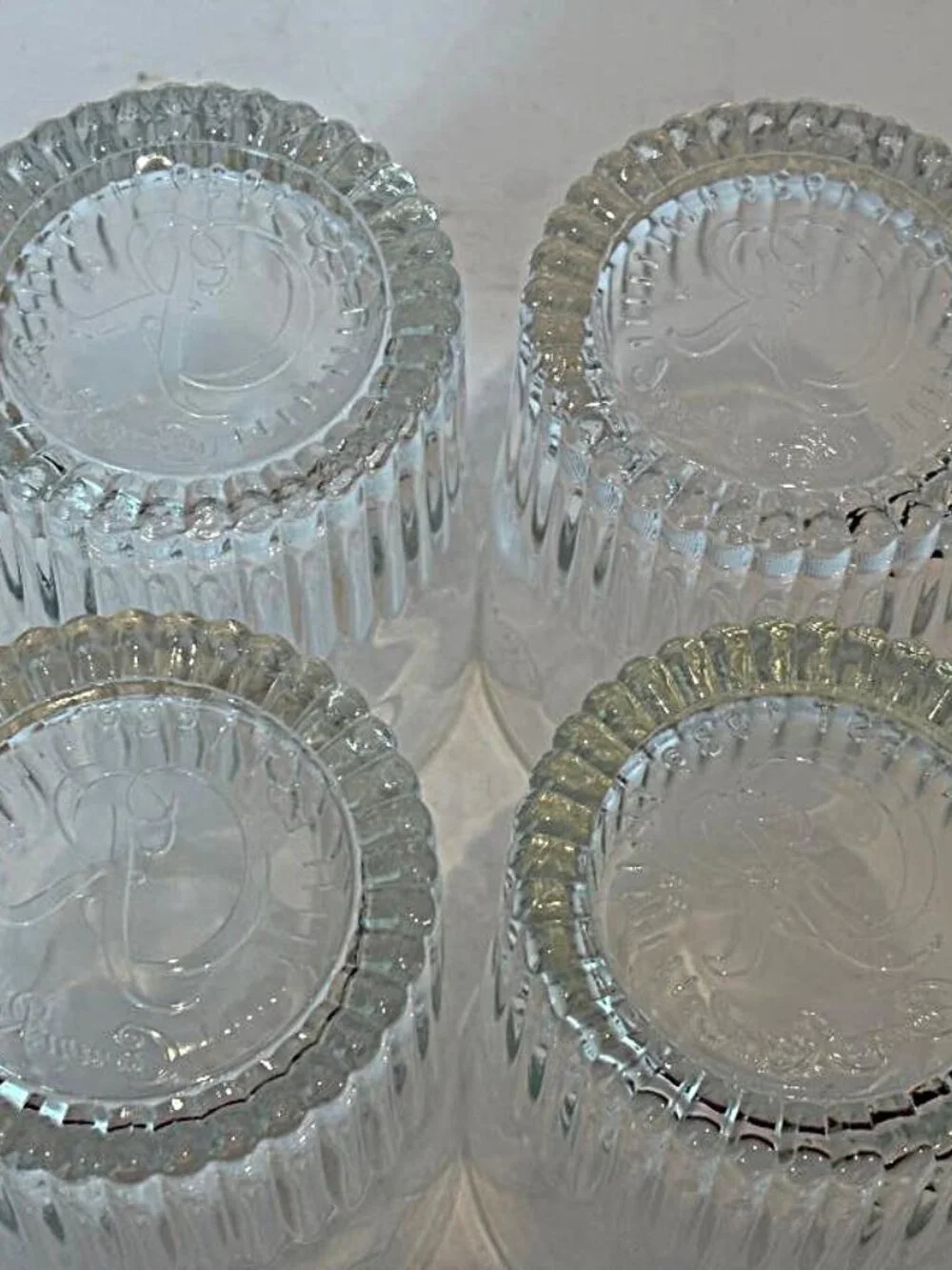 Limited Edition Etched Crown Royal Ribbed Est 1939 Whiskey Rocks Glasses - four